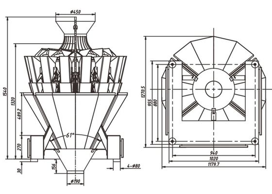 Timing Hopper 14 Head 1500W Anchovy Fish Weigher